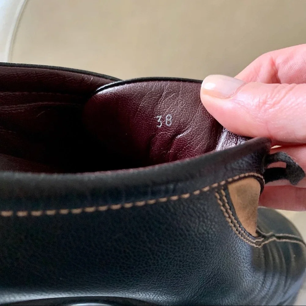 Tod's Leather & Suede Lace Up Bowling Sneakers in Black Size 38 - Picture 10 of 13